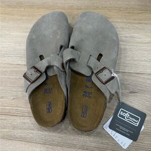 Birkenstock Boston Soft Footbed Suede Taupe